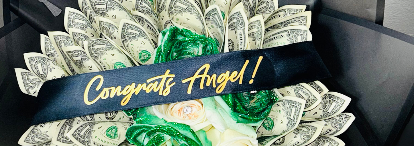 Ribbon with words printed