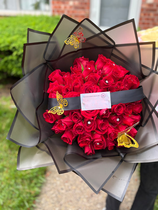 50 roses Wrapped